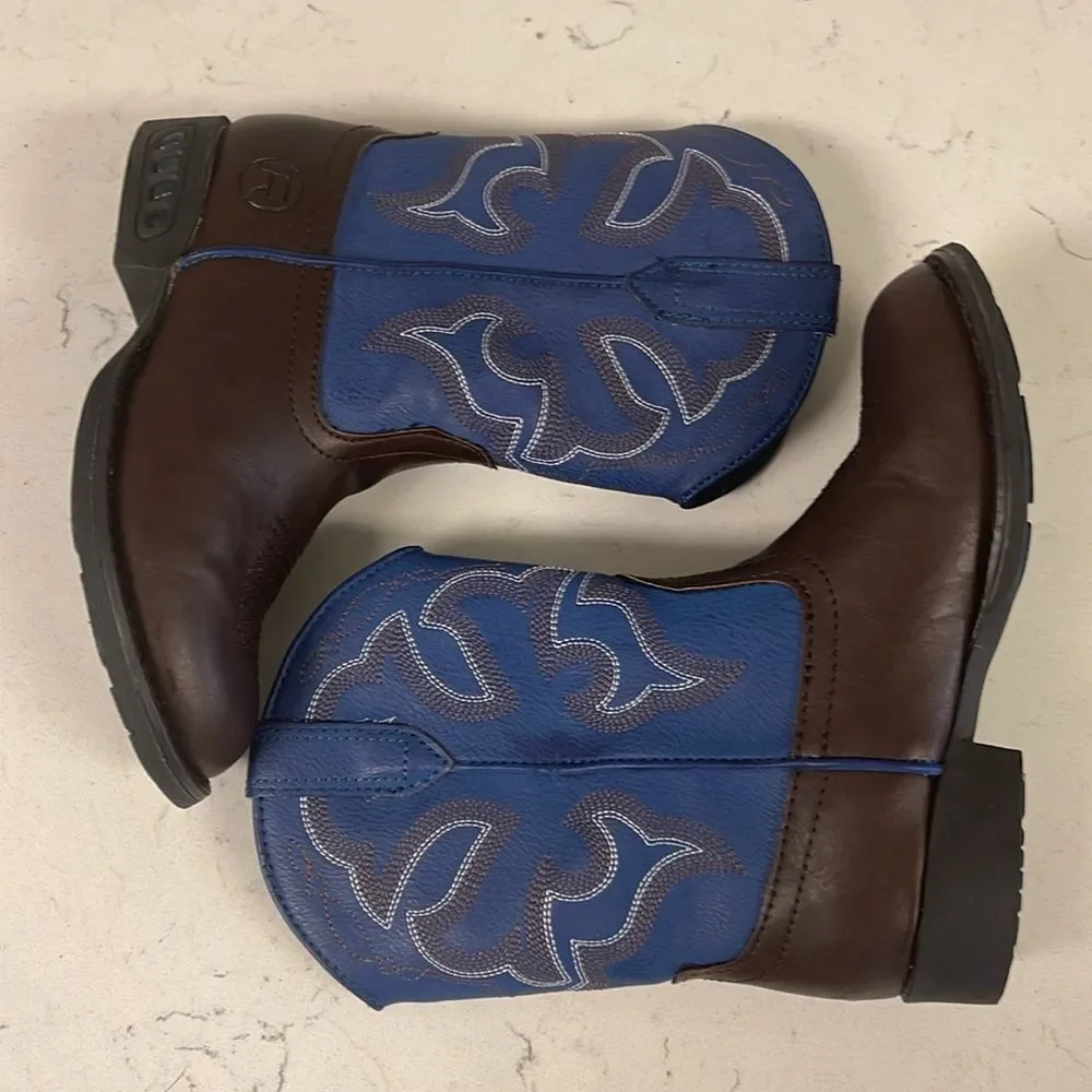 Roper Kids Lightning (Toddler/Little Kid) Blue and Brown Western Boots Size 11